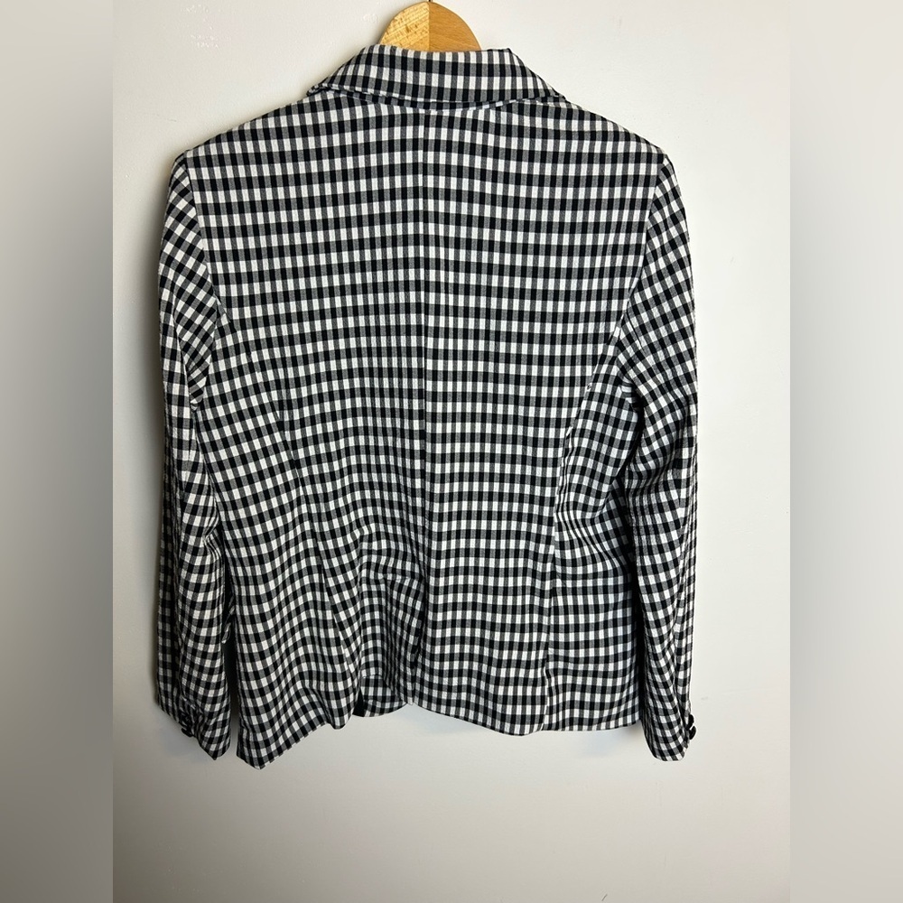 Maison D Amelie Black and White Checkered Women's Blazer Size M Cottagecore - Picture 2 of 12